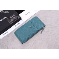 Perfect Chanel classic pouch Grained Calfskin& silver-Tone Metal A84402 sky blue