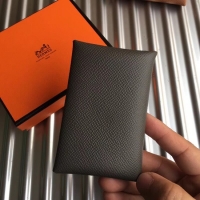 Discount Hermes Bastia Epsom card case H0369 dark grey