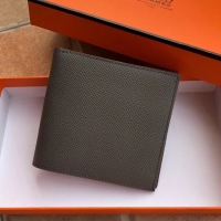 Good Product Hermes espom leather Wallet H2296 dark grey