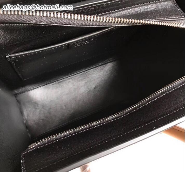 Perfect Celine Nano Luggage Bag in Original Smooth Calfskin Black/Caramel/Apricot with Removable Shoulder Strap C090906