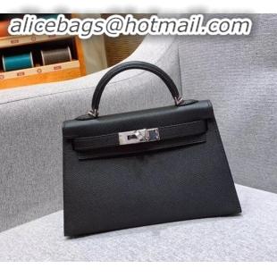 Best Grade Hermes Mini Kelly II Bag in Original Epsom Leather H091413 Black