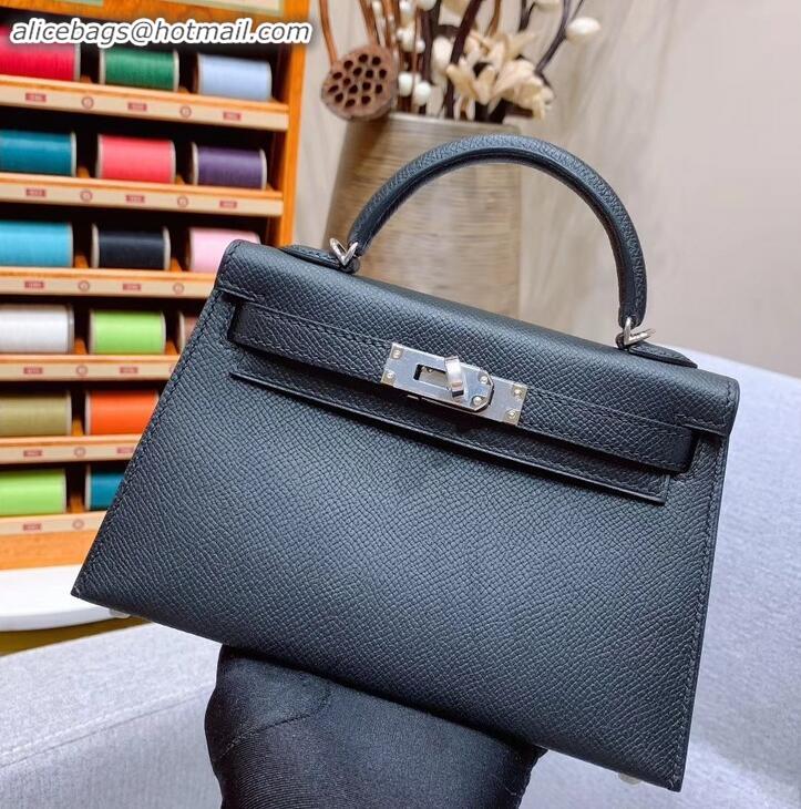 Best Grade Hermes Mini Kelly II Bag in Original Epsom Leather H091413 Black