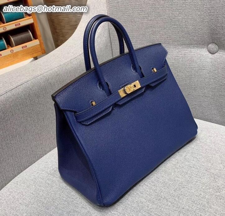 Best Quality Hermes Birkin 25cm Bag in Original Epsom Leather H091416 Royal Blue