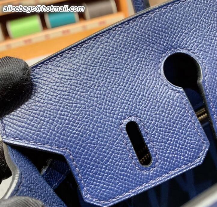 Best Quality Hermes Birkin 25cm Bag in Original Epsom Leather H091416 Royal Blue
