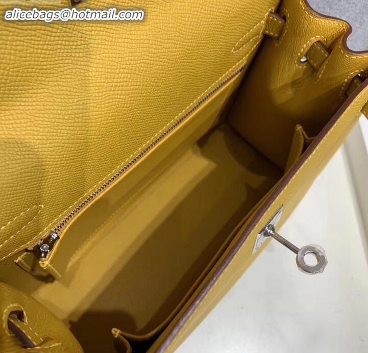 AAAAA Hermes Kelly 25cm Bag in Original Epsom Leather H091420 Yellow