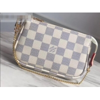 Luxurious Louis Vuitton Damier Azur Canvas Mini Pochette Accessoires Bag N58010