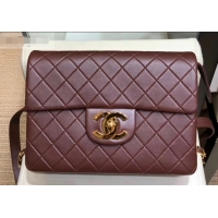 Duplicate Chanel Vintage Flap Backpack Bag CH090307 Burgundy 2019