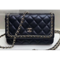 Fashion Chanel Running Chain Wallet on Chain WOC Bag AP0674 Black 2019 