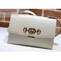 Top Grade Gucci Zumi Smooth Leather Small Shoulder Bag 576338 White 2019