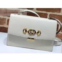 Best Quality Gucci Zumi Grainy Leather Small Shoulder Bag 576338 White 2019