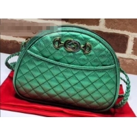 Stylish Gucci Laminated Leather Mini Shoulder Bag 534951 Green 2019