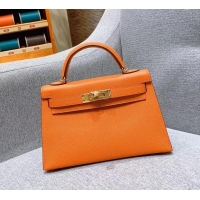 Low Price Hermes Mini Kelly II Bag in Original Epsom Leather H091413 Orange