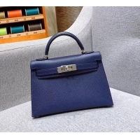 Sumptuous Hermes Mini Kelly II Bag in Original Epsom Leather H091413 Royal Blue