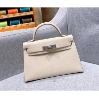 Popular Hermes Mini Kelly II Bag in Original Epsom Leather H091413 White