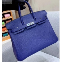 Good Looking Hermes Birkin 25cm Bag in Original Togo Leather H091418 Blue