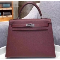 Discount Hermes Kelly 25cm Bag in Original Epsom Leather H091420 Burgundy