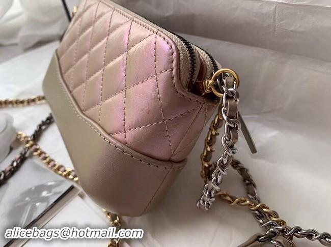 Duplicate Chanel mini Shoulder Bag Leather B93825 Powder gold