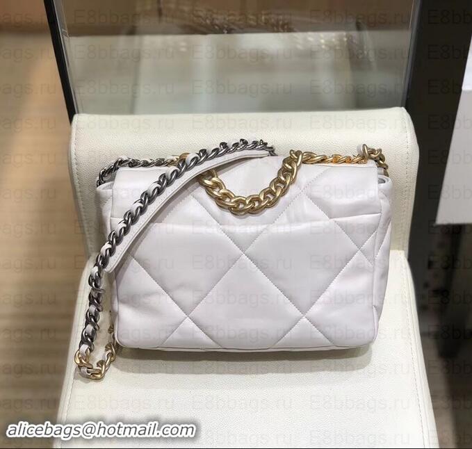 New Fashion Chanel 19 Small Leather Flap Bag AS1160 White 2019
