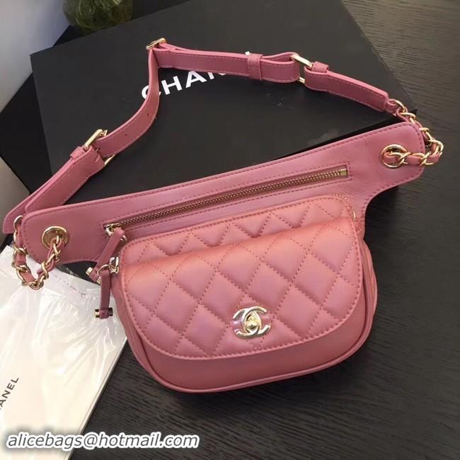 Luxury Chanel Original Leather Belt Bag Red SA0814 Gold