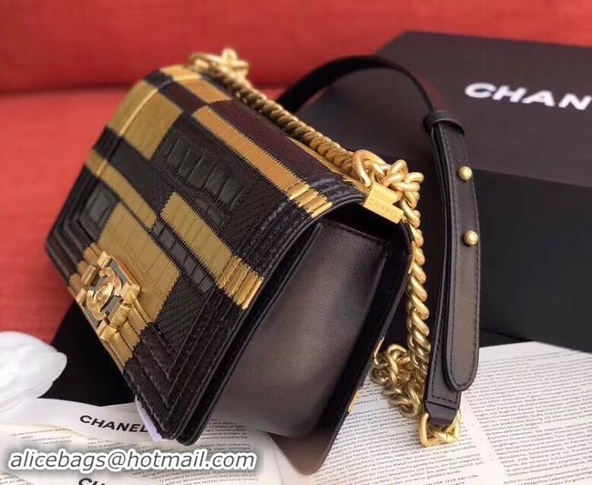 Best Price Chanel Le Boy Flap Shoulder Bag Original Leather A67085 gold&black