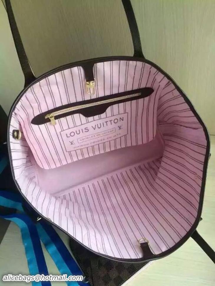 Top Quality Louis Vuitton Damier Ebene Original NEVERFULL GM N41357 Pink Ballerine