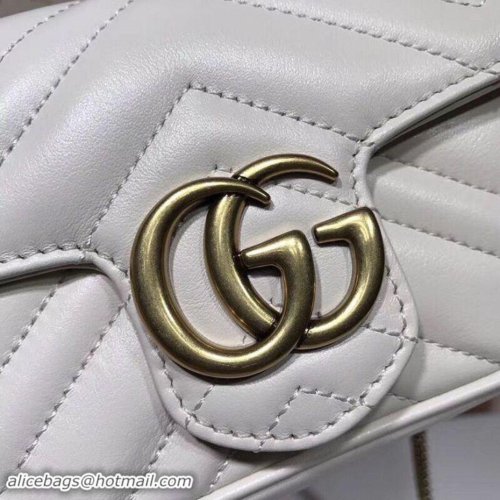 New Cheap Gucci GG Marmont super mini bag 574969 white
