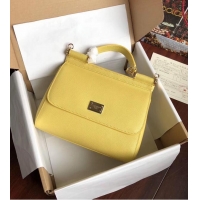 Low Cost Dolce & Gabbana SICILY Bag Calfskin Leather 4139 yellow