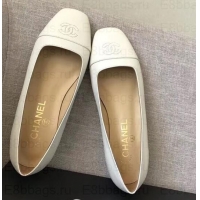 Purchase Chanel CC Logo Ballerinas G35237 White 2019