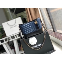 Fashion Chanel gabrielle small hobo bag A91810 blue&black