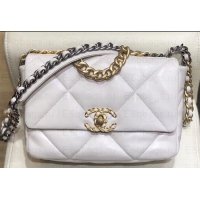 New Fashion Chanel 19 Small Leather Flap Bag AS1160 White 2019
