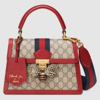 Stylish Gucci Queen Margaret GG small top handle bag 476541 red