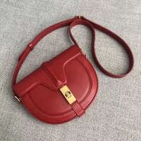 Luxury CELINE SMALL BESACE 16 BAG IN SATINATED CALFSKIN CROSS BODY 188013 RED