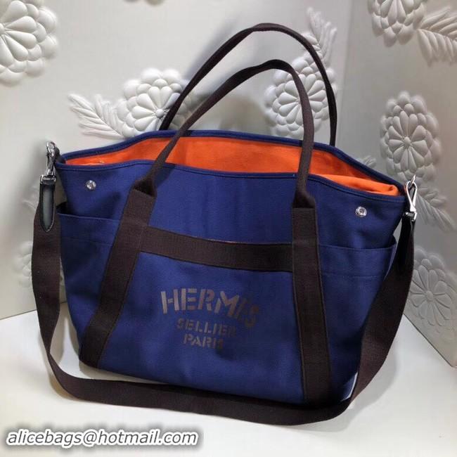 Unique Style Hermes Canvas Shopping Bag H0734 blue