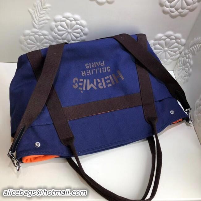 Unique Style Hermes Canvas Shopping Bag H0734 blue