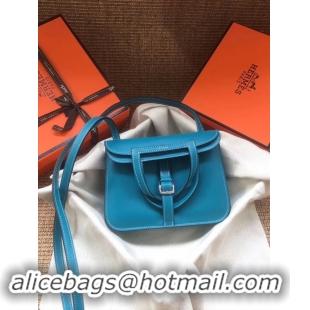 Good Taste Hermes Original Halzan mini bag H069523 bleu zanzibar