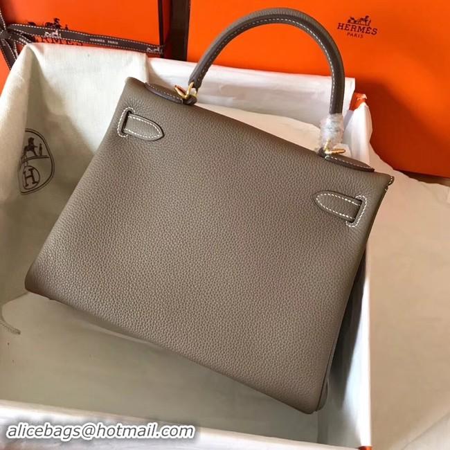 Low Price Hermes original Togo leather kelly bag KL32 dark grey