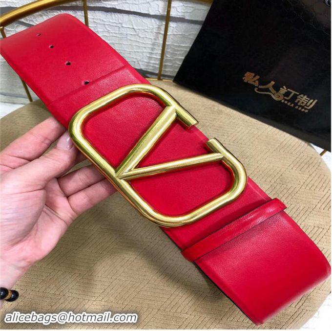 Luxury Hot Sell Valentino 7cm VLOGO Belt V7170 Red