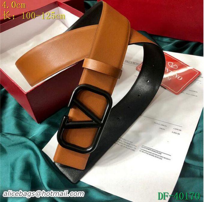 Free Shipping Valentino Width 4cm Togo Leather VLOGO Belt V7177