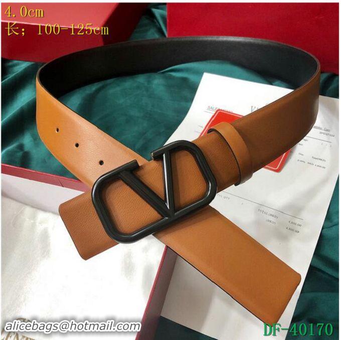 Free Shipping Valentino Width 4cm Togo Leather VLOGO Belt V7177