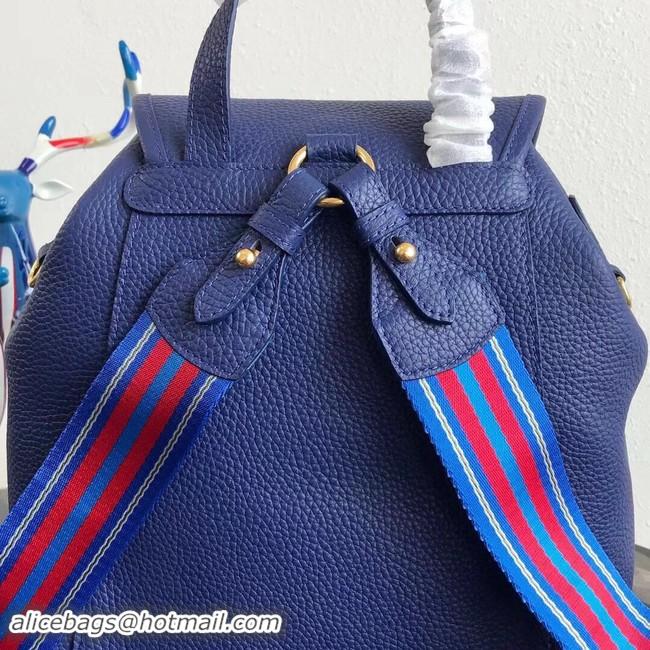 Discount Prada original Leather backpack 1BZ035 blue