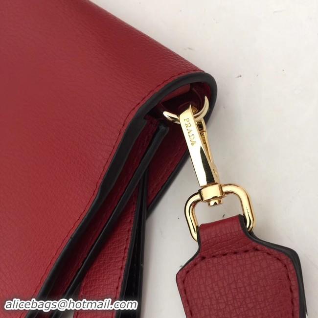 Luxury Prada Calf leather shoulder bag 66138 fuchsia