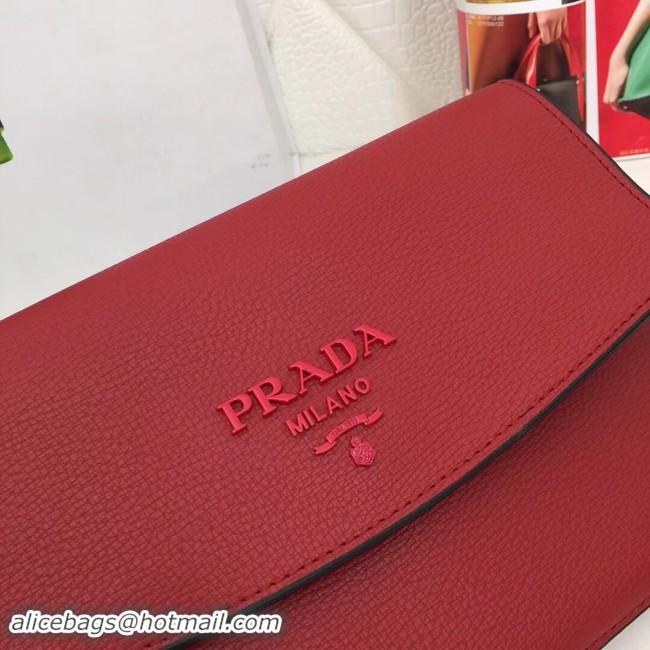 Luxury Prada Calf leather shoulder bag 66138 fuchsia