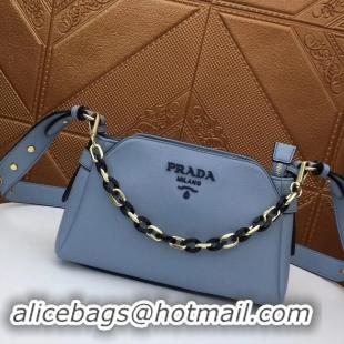 Grade Quality Prada Calf leather shoulder bag 2032 light blue