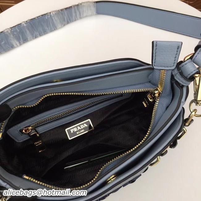 Grade Quality Prada Calf leather shoulder bag 2032 light blue