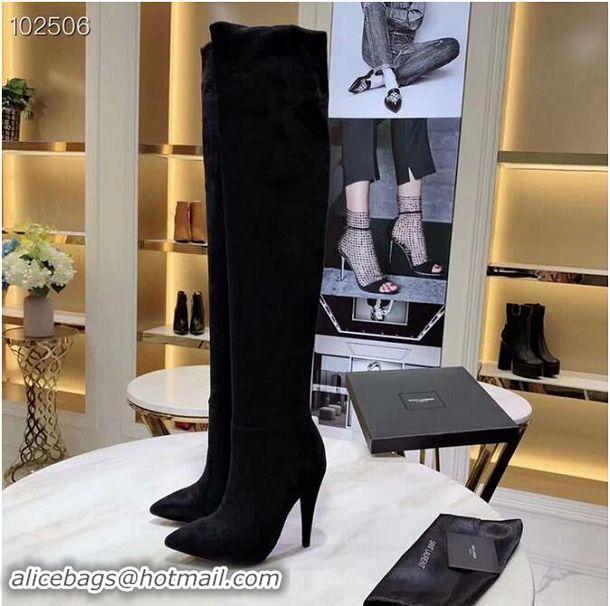 Good Price Yves Saint Laurent Heel 9.5cm High Suede Boots YSL8938 2019