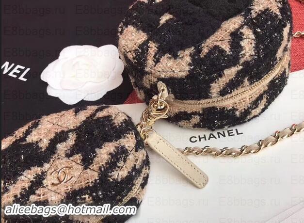 Top Quality Chanel 19 Tweed Clutch with Chain Bag and Coin Purse AP0986 Black/Apricot 2019