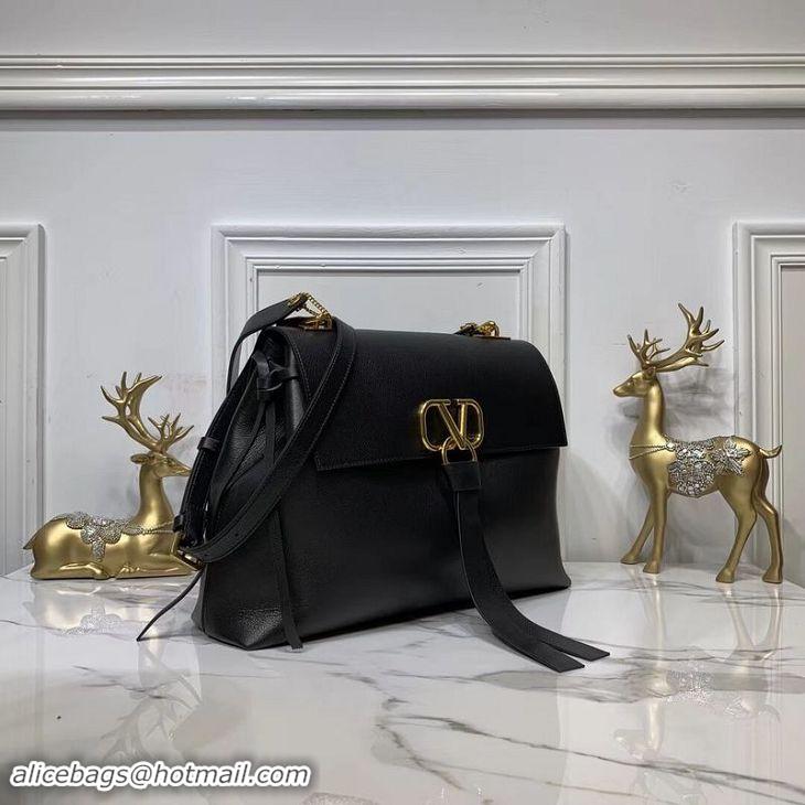 Crafted VALENTINO Origianl Leather Bag V0012 Black