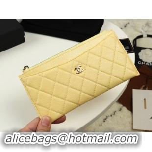 Discount Chanel Calfskin Leather & Gold-Tone Metal A84107 yellow
