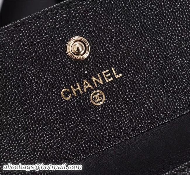 Good Product Chanel Calfskin Leather & Gold-Tone Metal A80734 black