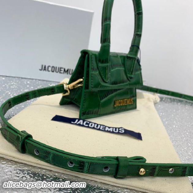 Hot Sell Jacquemus Leather Le Chiquito Micro Bag Croco Pattern J99314 Green